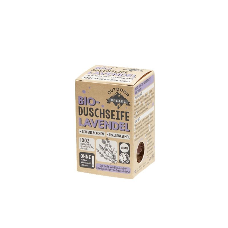 Jabon de Ducha Solido Lavanda + Bolsa Sisal Outdoor Freakz