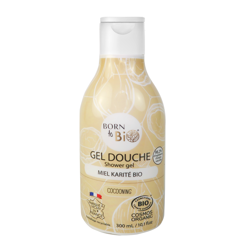 Gel de Ducha Ecologico de Miel y Karite Born to Bio 300 ml