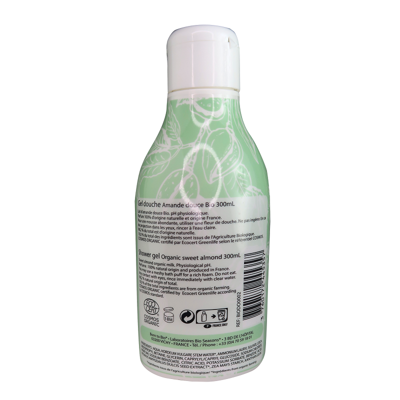 Gel de Ducha Ecologico de Almendra Dulce Born to Bio 300 ml - Imagen 2