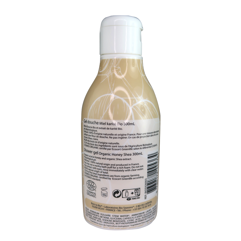 Gel de Ducha Ecologico de Miel y Karite Born to Bio 300 ml - Imagen 2